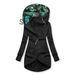 Women's Zipper Hooded Sweatshirt Long Sleeve Jacket Solid Color Printed Outerwear_ecoleips.com