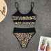 Women's Sexy High-Waisted Leopard Print Patchwork Bikini Two-Piece Swimsuit European American Style_ecoleips.com