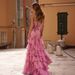 Women's Printed Tube Top Dress Sexy Spring Summer New Arrival Casual V-Neck Short Sleeve Maxi Dress_ecoleips.com