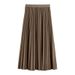 Multicolor Pleated Skirt For Women, New Style For Spring And Summer, High Waist, A Line, Drape, Slim, Medium And Long, Versatile Long Skirt_ecoleips.com