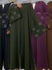 New Diamond Bow Large Sleeves Muslim Women Kimono Abaya Nida Eid Holiday Dress Islam Modest Long Dresses With Sleeves Black Robe_ecoleips.com