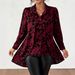 2026 New Fashionable European And American French Style Women's Long Sleeve Semi-High Collar Printed Slim-Fit Elegant_ecoleips.com