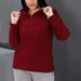 New Fashion Long-sleeved Women's Clothing European And American Casual Solid Color Lapel Sweater Autumn And Winter Thickened Zipper Collar Top_ecoleips.com