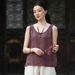 Original Retro Summer Thin Full Linen Solid Color Loose Base Camisole For Women Wide Shoulder Straps And No Sleeves With_ecoleips.com