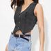 Women's Clothing INS New Ladies V Neck Denim Vest_ecoleips.com