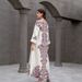 Muslim Women's Robe Elegant Printed Beaded Dress Abaya_ecoleips.com
