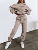 Letter Print Trendy Hooded Sweater Fashion Casual Scratching Trousers Suit_ecoleips.com