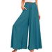 Suitable For All Seasons 2024 Summer New Women's Fashion Elastic Waistband High Waist Wide Leg Casual Pants_ecoleips.com
