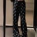 Original Korean Style Design Sense Cross Flower Full Print Casual Pants Women's 2026 Spring New Loose Wide Leg Sports Pants_ecoleips.com