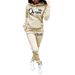 Women's Clothing Women's Printed Hooded Fleece Sports Sweatshirt Casual Two Piece Set Autumn Winter For Formal & Casual For Women_ecoleips.com