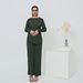 Women's Clothing Modest Set Premium Polyester Lounge Set – V-Neck Top & Flowy Pants In Black, Espresso, Lavender, Olive & Wine (Office-to-Errand)_ecoleips.com