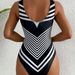 Women's Clothing Summer New Hot Style Sexy Sling One Piece Striped Swimsuit Quick Drying Swimsuit Suit_ecoleips.com