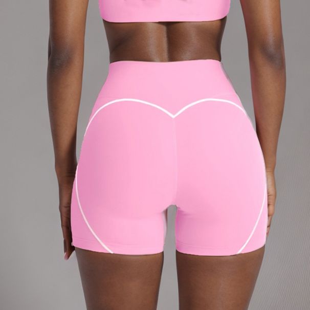 Women's Clothing Nude Beauty Back Sports Contrast Color Bra Suspenders Peach Hips High Elastic Quick Drying Hip Lifting Yoga Pants_ecoleips.com