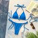 Women's Floral Print Halter Bikini Set Adjustable Tied Triangle Top & Classic Bottom Swimsuit_ecoleips.com