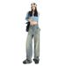 American Retro Distressed Cement Yellow Wide-leg Jeans For Women, New 2025 Model, High-waisted, Loose, Slimming, Drapey_ecoleips.com