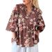 Aria Basics Aria Basics 2025 New European And American Blouse, Bestseller On Independent E-commerce Platforms, V-neck Floral Print Puff Sleeve_ecoleips.com