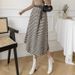 Real Sho, In Sock, 2024 Winer New Women's Korean Syle, High-waised, Slimming, Irregular Hem Skir, Comes Wih A_ecoleips.com