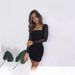 Women's Slim Fitting Pleated Bodycon Dress Solid Color European American Cross Border Fashion Sexy Hot Girl Instagram Dress_ecoleips.com