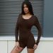 TK108 Cross-Border 's Clothing 2024 Summer New Fashion Solid Color Slim Fit Sports Long Sleeve Jumpsuit For_ecoleips.com