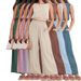 Women's Casual Two Piece Set Round Neck Sleeveless High Waist Wide Leg Elastic Hem Spring_ecoleips.com