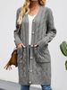 Longline Knit Cardigan With Pockets – Chunky Cable Stitch Open Front Coat For Women (Grey, S-XL) | Cozy Oversized Winter Sweater_ecoleips.com