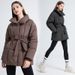 Women's Clothing Warm Stand Collar Belt Cotton Jacket Winter Padded Jacket With Detachable Hood, Warm Quilted Coat For Streetwear & Casual Outfits_ecoleips.com
