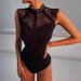 Women's Sleeveless Knitted Lace Bodysuit European American Style Base Layer Fashion Outerwear with Slit Design for Summer Spring/Autumn_ecoleips.com