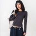Women's Slim Fit Long Sleeve Yoga Sports Top Round Neck Checkered Fitness Wear For Running Training Pilates_ecoleips.com