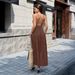 DiYun Elegant European American Style Women's Long Dress Spaghetti Strap Summer Versatile Clothing For Independent Websites_ecoleips.com