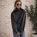 Elegant Ribbed Knit Sweater Women's Semi-Turtleneck Long Sleeve Pullover Soft Acrylic Blend Casual Tops_ecoleips.com