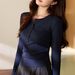 2025 #Craftsmanship Selection # Waist Fold Maillard Chic Bag Cloth Button Long Sleeve T-Shirt For Women's Temperament Pure_ecoleips.com
