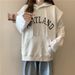 foreign Trade Spring Autumn Korean Style Hooded Pullover Embroidered Letter Vest For Women, Loose And_ecoleips.com