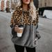 Women's Leopard Print Fleece-Lined Pullover Hoodie – Oversized Fit, Winter Warmth, Soft Polyester Fabric_ecoleips.com