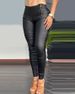 Women's Clothing Lace Stitching Black Tight Trousers Women_ecoleips.com