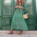 European And American Plus Size Women's Loose Bohemian Round Neck Lantern Sleeve Sweet Girl Dress_ecoleips.com
