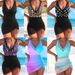 Women's Clothing Sexy V-Neck One Piece Swimsuit Multi Color Mesh Patchwork Style Women's Swimwear Beach & Pool Ready_ecoleips.com