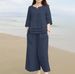 Women's Clothing New Cotton And Linen Casual Loose Solid Color Suit Two Piece Suit_ecoleips.com