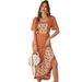 Diyun 2025 Spring Summer European And American Rayon Printed French Print Vacation Style Square Neck Dress_ecoleips.com