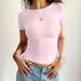 Women's Clothing Short Sleeve Crew Neck T-Shirt Slim Fit European American Style Bestselling Women's Top_ecoleips.com