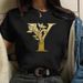 European And American Cross-border Foreign Trade Women's Floral Letter Print Round-neck Short-sleeve T-shirt Top_ecoleips.com