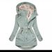Women’S Winter Coat With Faux Fur Hood – Slim-Fit Zip-Up Long Sleeve Jacket (Green/Navy/Black, S-Xxxl)_ecoleips.com