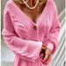 Women's Lantern Sleeve Knit Cardigan - Oversized V-Neck Sweater Coat For Fall & Winter_ecoleips.com