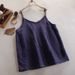 Summer Simple All-match Top Loose Thin Camisole Solid V-neck Vest Women Clothing Sleeveless Casual Highstreet Holiday T-shirt_ecoleips.com