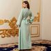 Women's Clothing Robe Cross Border Long Sleeved V Neck Dress_ecoleips.com