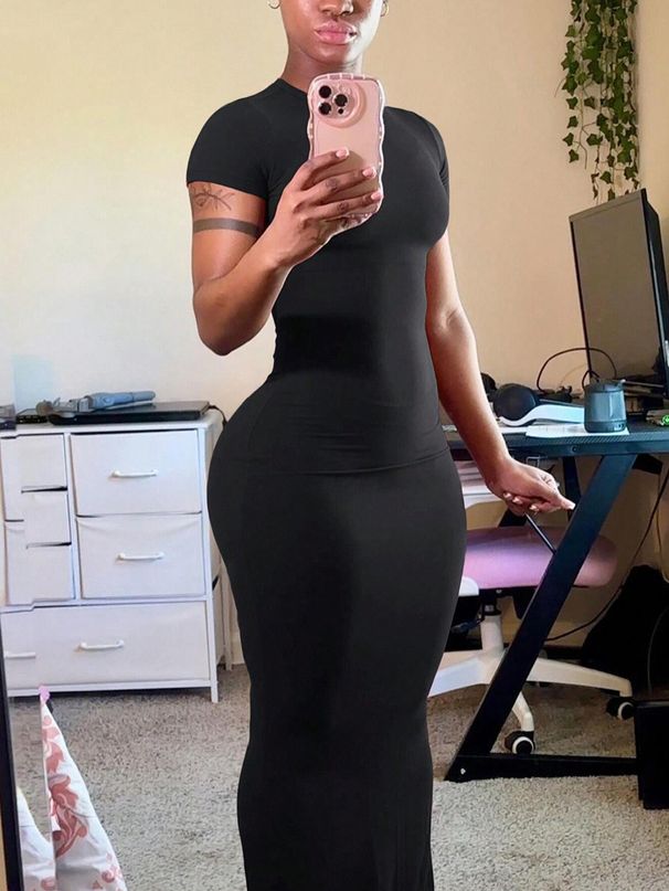 Women's Clothing Large Size Slim Dress_ecoleips.com