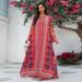 Bohemian Printed Kaftan Dress – Flowy Long Sleeve Beach Cover-Up With Ethnic Patterns | Middle Eastern & Festival Fashion (Multi-Color) – S/M/L/Xl/Xxl_ecoleips.com