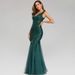 Women's Clothing Sequined Toast Dress Bride Red Fishtail Slim Banquet Evening Dress_ecoleips.com