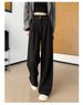 Black Velvet Suit Pants 2025 New Autumn And Winter Lazy High-end Large Size Fat Mm Loose And Thin Wide-leg Pants_ecoleips.com