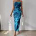 2024 European American Foreign Trade Cross-border Women's Clothing Shein Strapless Dress With Slit Hem And_ecoleips.com