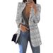 2025 New European American Fashion Plaid Casual Blazer With Turn-down Collar Slim Fit Cardigan Jacket For Women_ecoleips.com
